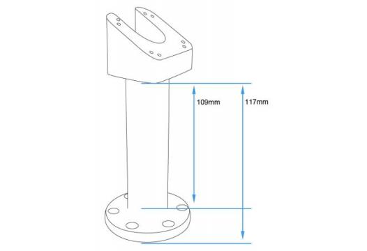 Pedestal Mount 350 degrees swiveling top 30°