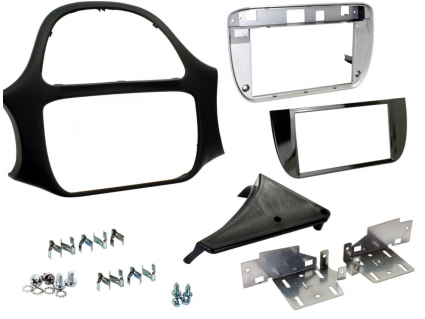 2DIN ECO frame, Fiat Punto Evo 2010 - zwart