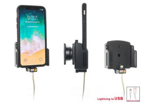 houder verstelb. Apple iPhone 11 Pro / Xs / X lightning->USB (70-83 / 2-10mm)