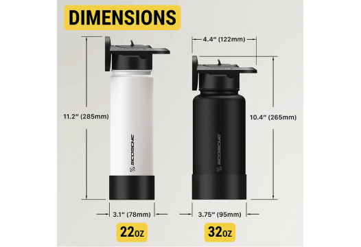 MagicMount Flask 32oz Stainless Steel Water Bottle (Black)