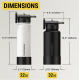 MagicMount Flask 32oz Stainless Steel Water Bottle (Black)