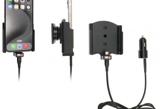houder/lader Apple iPhone 15/15 Pro USB sig.plug (gebruik zonder hoesje)
