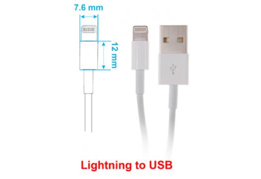 houder verstelb. Apple iPhone 11 / 11 Pro Max / Xs Max / Xs / 8 Plus / X / 7 Plus / 6 Plus lightning->USB