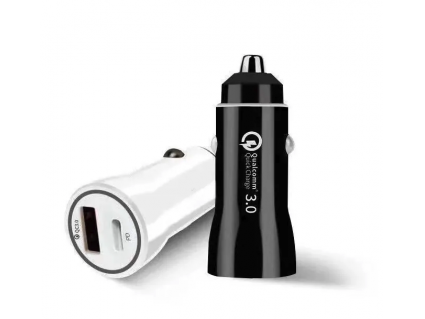 Lader 12/24V 1x usbC 1x usbA PD2.0 zwart