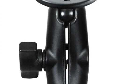 1 Ball Medium Length Double Socket Arm +2.5" Round Base"
