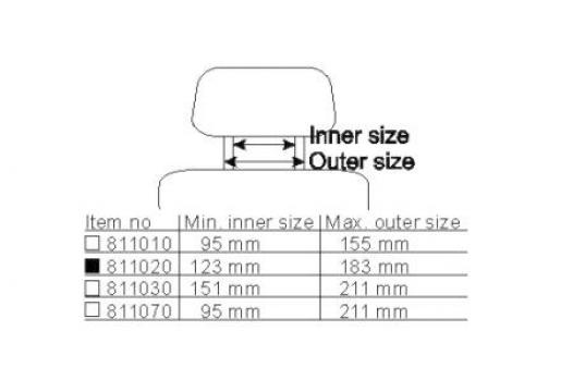 Headrest mount 123/183 mm