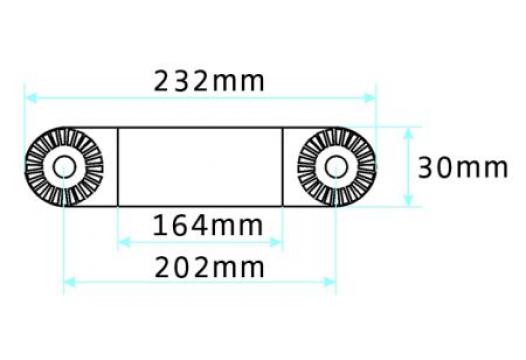 prof. Extension part 8", total length 232 mm