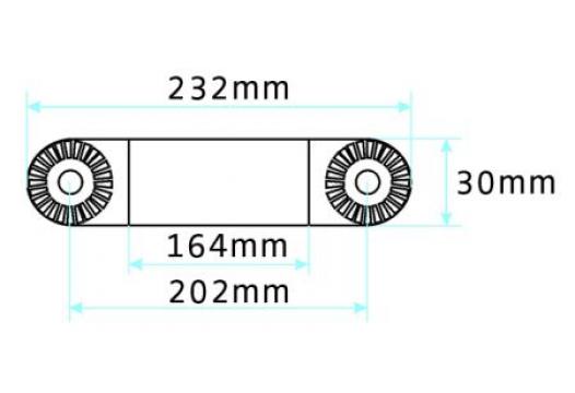 prof. Extension part 8", total length 232 mm